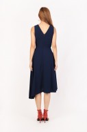 Athalia Overlay Dress in Navy