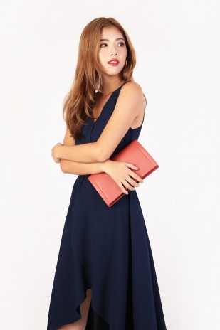 Athalia Overlay Dress in Navy