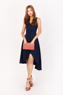 Athalia Overlay Dress in Navy