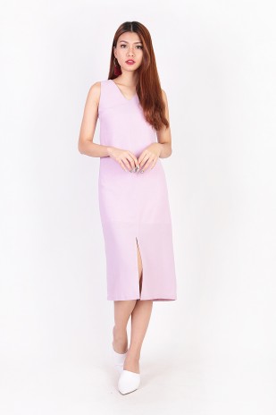 Daphlyn Midi Slit Dress in Pink