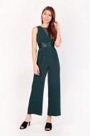 Cayleese Mesh Jumpsuit in Forest Green