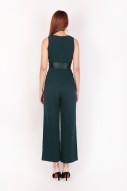 Cayleese Mesh Jumpsuit in Forest Green