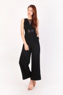 Cayleese Mesh Jumpsuit in Black