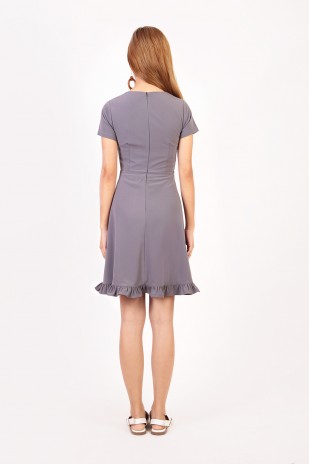 Leith Flutter Dress in Grey