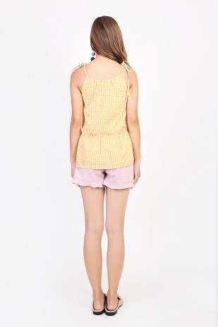 Therese Gingham Top in Yellow