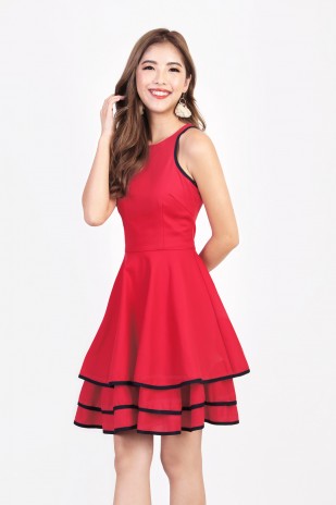 Adlucia Tiered Dress in Red