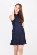 Lillie Lace Cheongsam in Navy