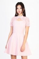 RESTOCK: Claire Overlay Lace Dress in Pink