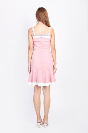 Isabelle Tri Color Dress in Pink
