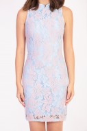 Luxe Duo Lace Cheongsam in Powder Blue