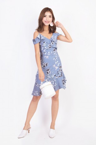 Josie Cold Shoulder Dress in Periwinkle