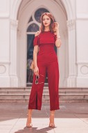 Lyla Jumpsuit in Wine Red