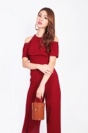 Lyla Jumpsuit in Wine Red
