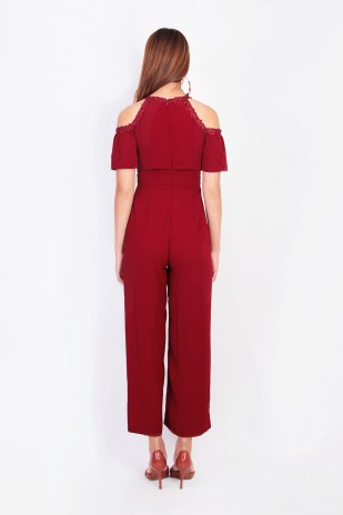 Lyla Jumpsuit in Wine Red