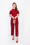 Lyla Jumpsuit in Wine Red