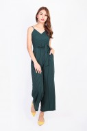 Aconia Stripes Jumpsuit in Forest Green