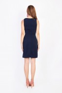 Genesa Ruffle Dress in Navy
