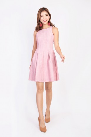 Lorne Textured Dress in Pink
