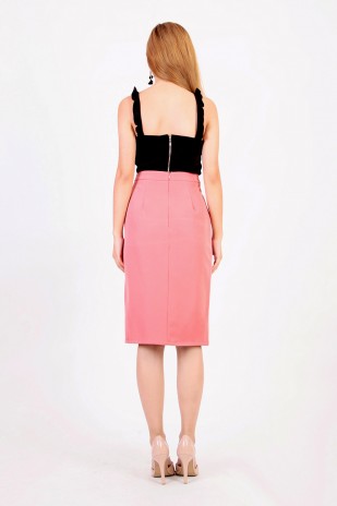 Verron Button Down Skirt in Pink