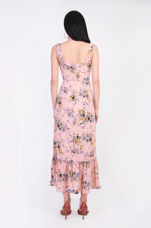 Eveline Floral Maxi Dress in Pink
