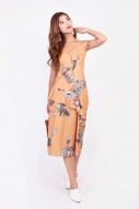 Sarene Floral Midi Dress in Marigold