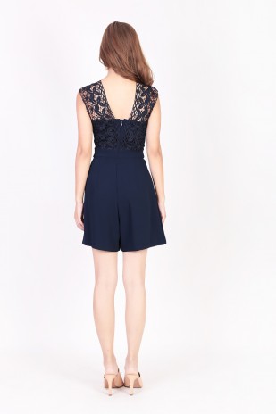Restock: Talitha Crochet Romper in Navy