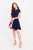 Rynn Printed Dress in Navy