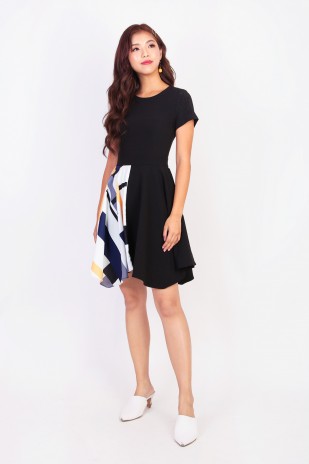 Rynn Printed Dress in Black