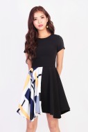 Rynn Printed Dress in Black