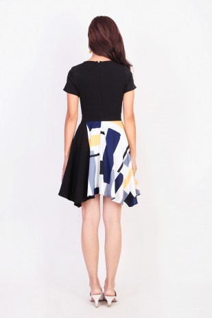 Rynn Printed Dress in Black