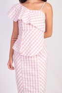 Aricia Gingham Dress in Pink