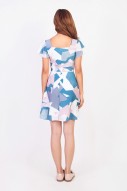 Kaylene Printed Dress in Turquoise