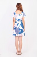 Kaylene Printed Dress in Blue