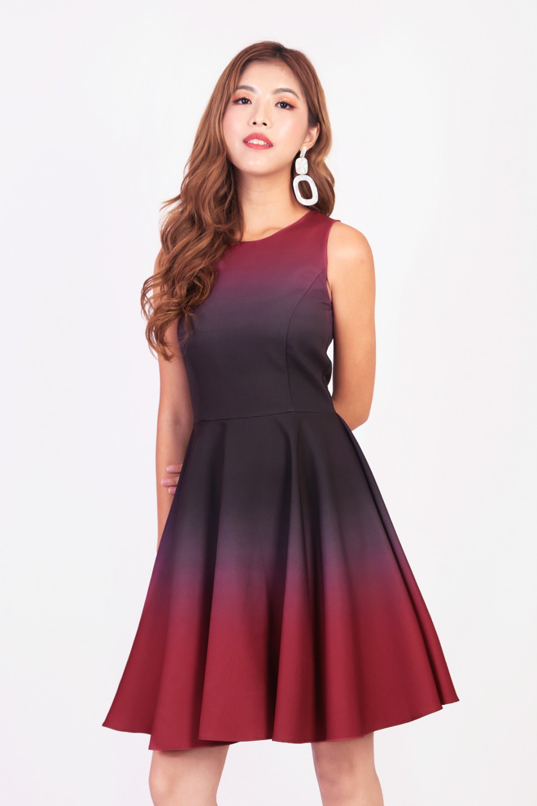 red ombre gown