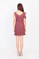 Richelle Eyelet Romper-Dress in Plum