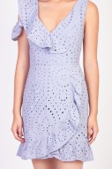 Richelle Eyelet Romper-Dress in Lilac