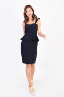 RESTOCK: Loris Peplum Dress in Navy