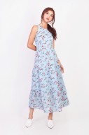 Laurel Floral Maxi Dress in Sky Blue
