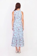 Laurel Floral Maxi Dress in Sky Blue