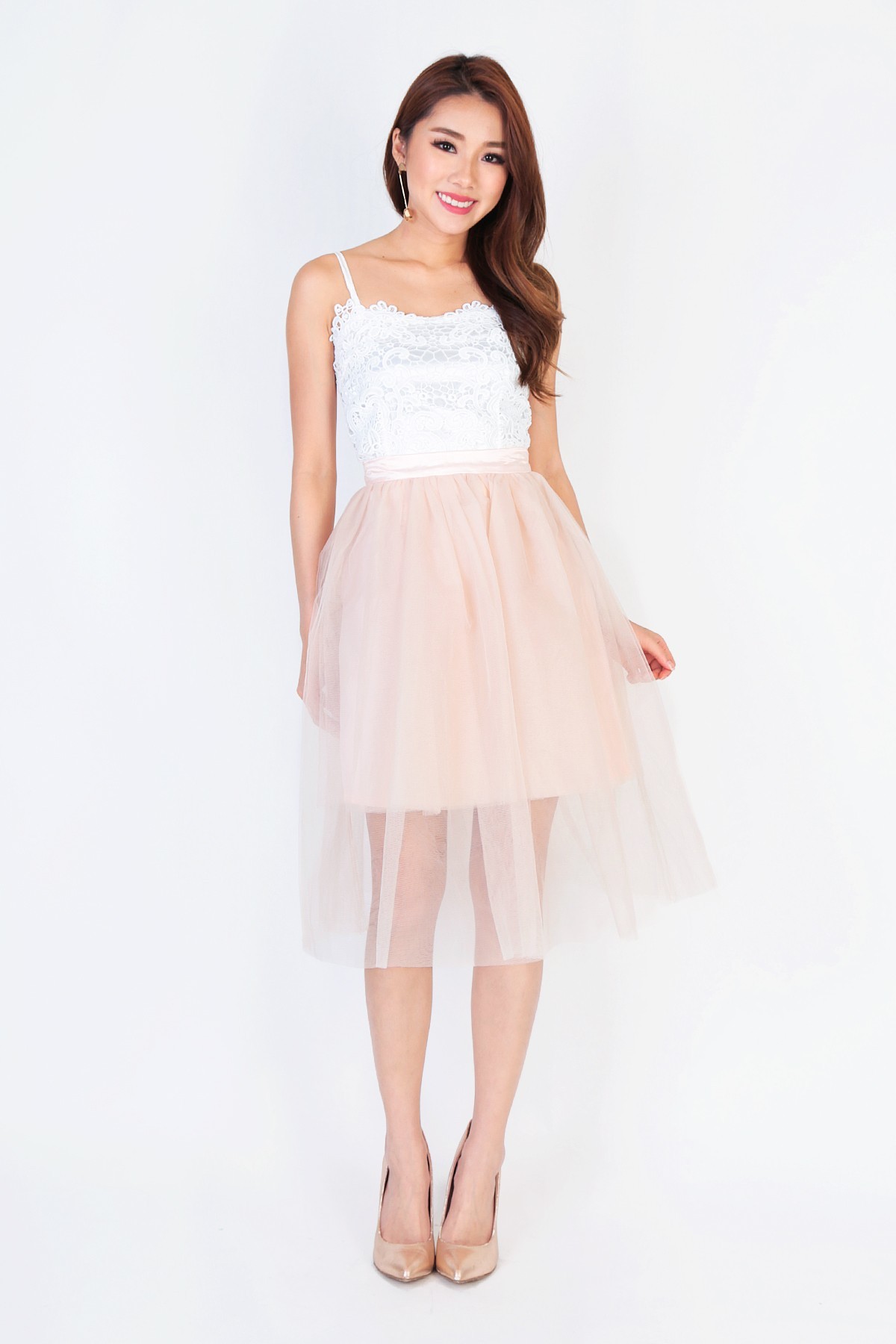 Shelley Tulle Skirt In Nude