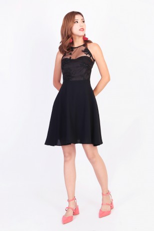 Deanna Lace Dress in Black