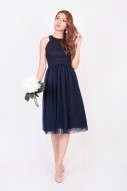 Aries Tulle Dress in Navy