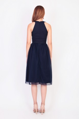 Aries Tulle Dress in Navy