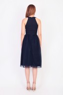 Aries Tulle Dress in Navy