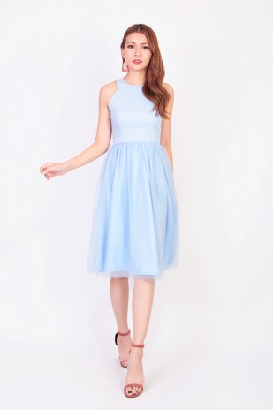 Aries Tulle Dress in Sky Blue