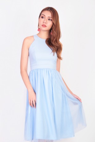 Aries Tulle Dress in Sky Blue