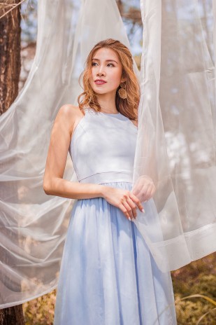 Aries Tulle Dress in Sky Blue