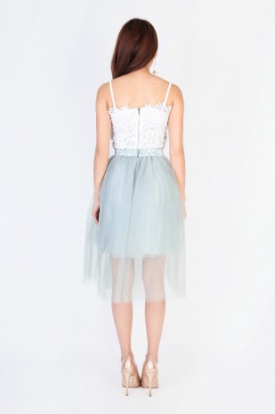 Shelley Tulle Skirt in Minty Grey