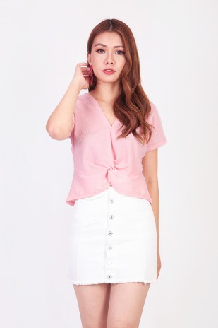 Dione Knot Top in Pink