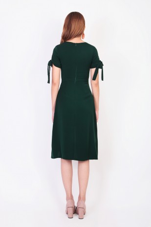Trista Overlay Dress in Forest Green